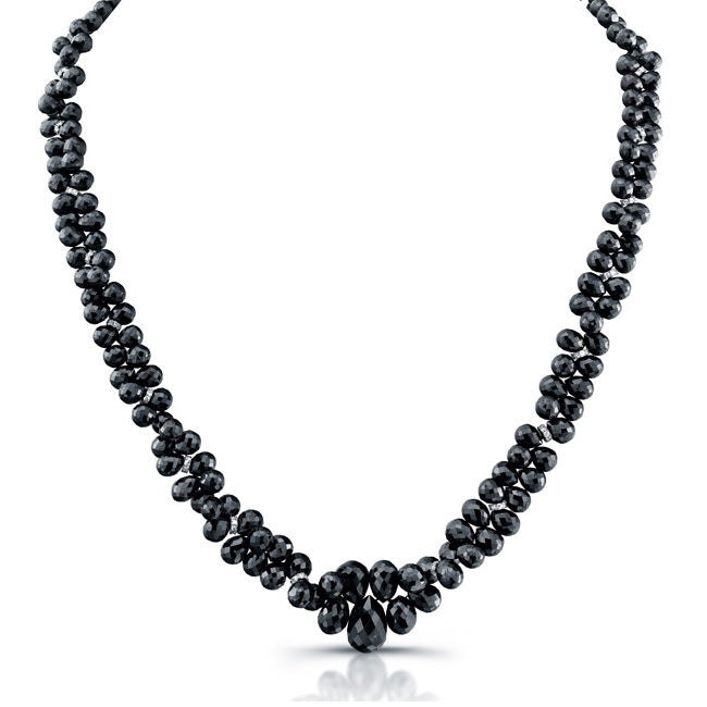 Dahlia Black Diamonds Briolette Earrings & Necklace Set