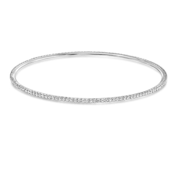 Isabelle White Gold French Pave Bangle