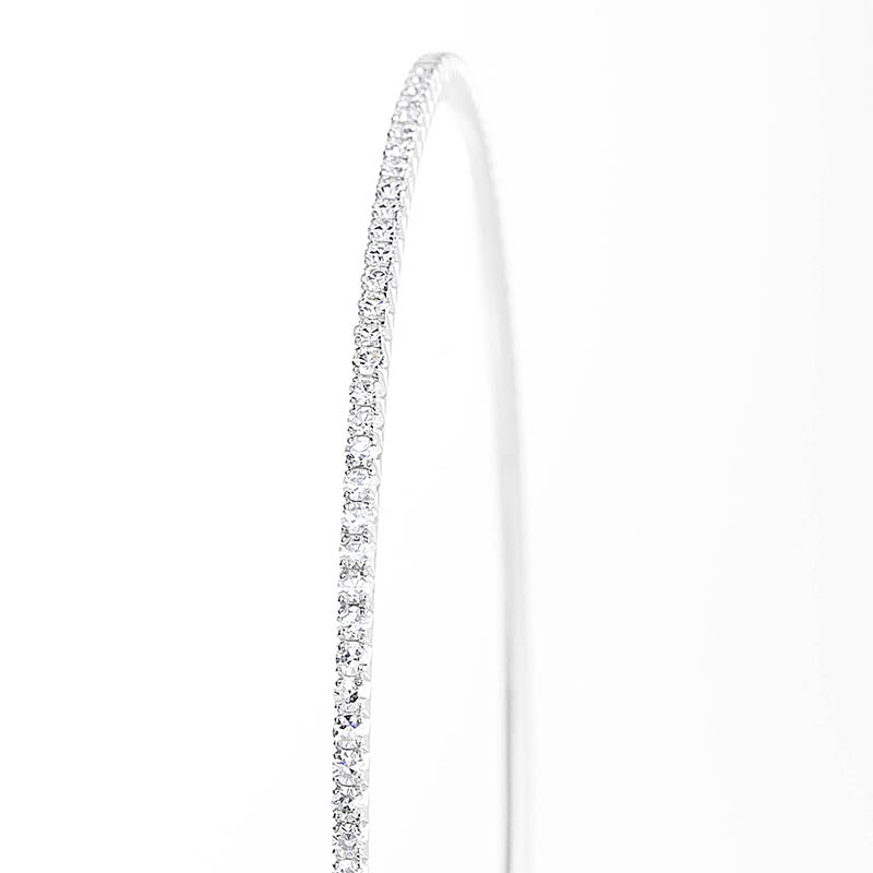 Isabelle White Gold French Pave Bangle