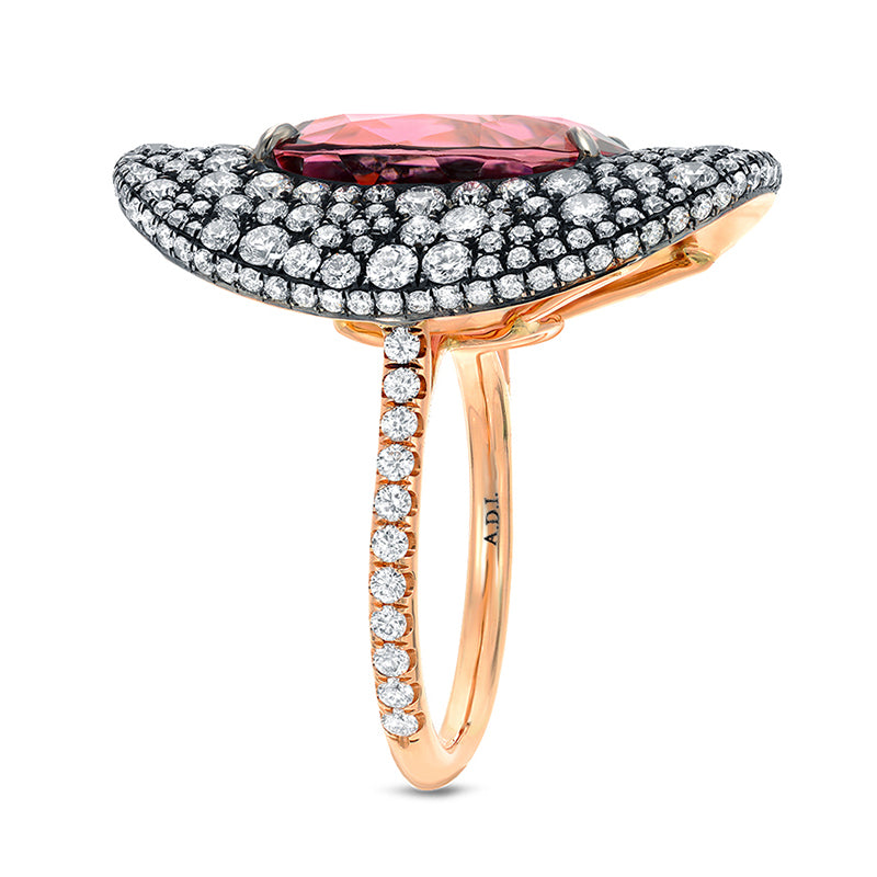 Scarlett Pink Tourmaline Oval Cocktail Ring