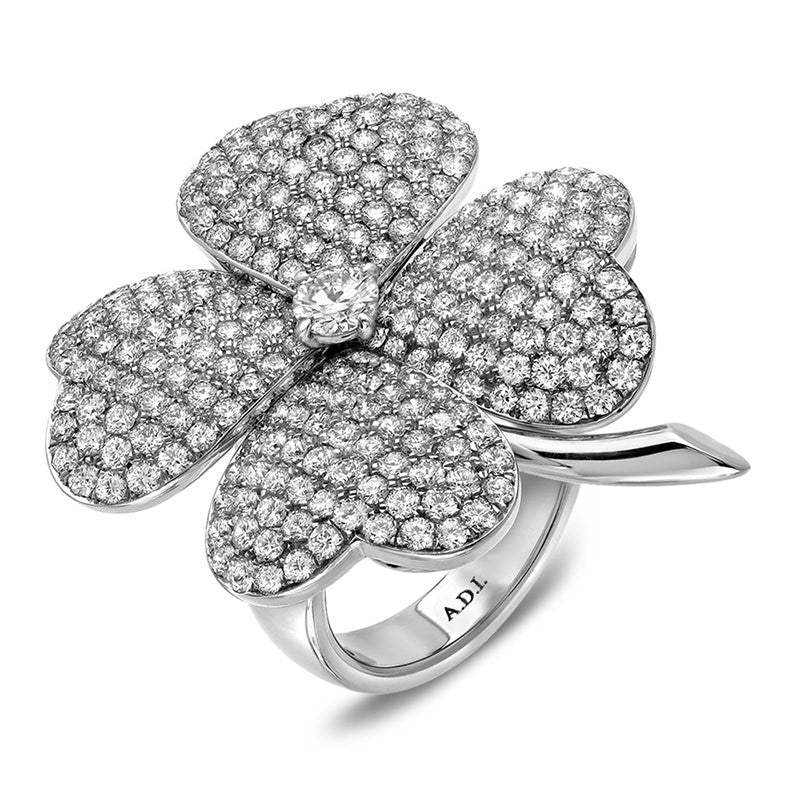 Amour Heart Shape Flower Cocktail Ring