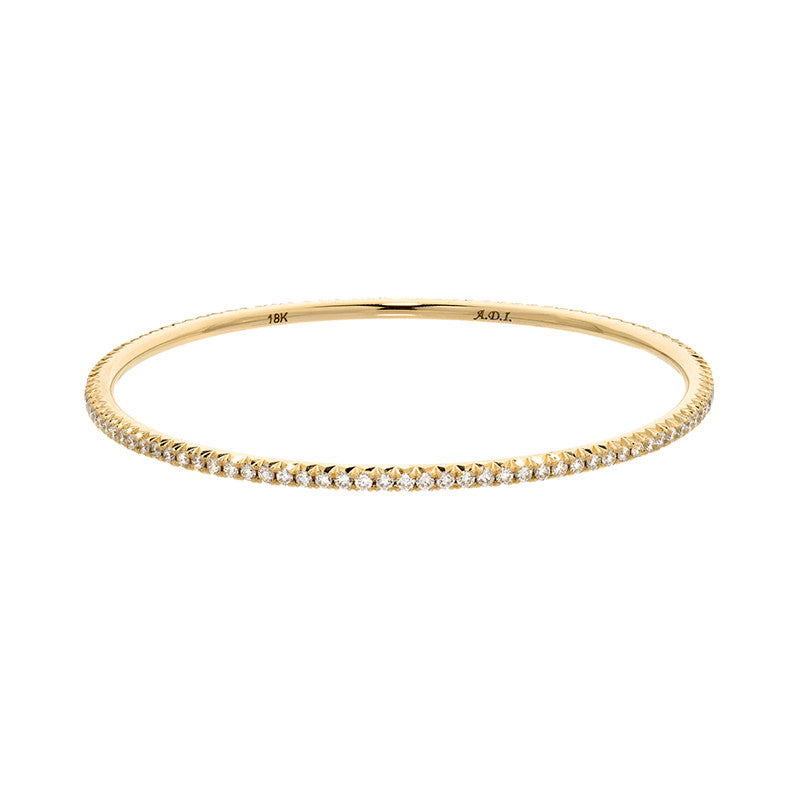 Yellow Gold French Pave Bangle