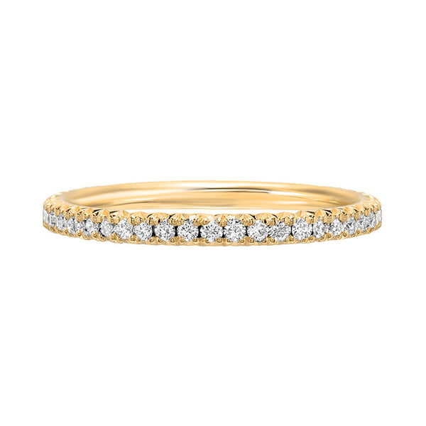 French Pave Yellow Gold Eternity Band